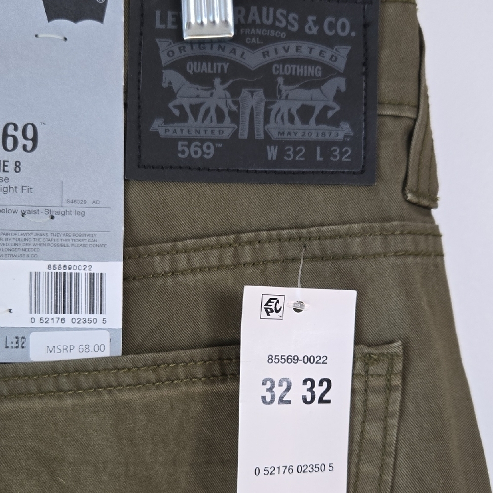 Levi's Men's Slim Straight Olive Jeans - Picture 3 of 7